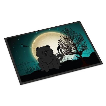 Micasa Halloween Scary Chow Chow Black Indoor or Outdoor Mat24 x 0.25 x 36 in. MI223561